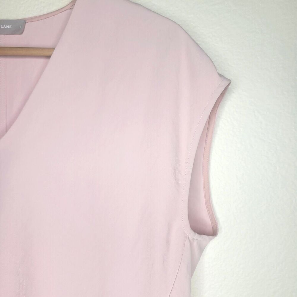 Everlane Japanese GoWeave Light Pink Rose Square Capsule Boxy V-Neck Tee Size 0 - Picture 6 of 12